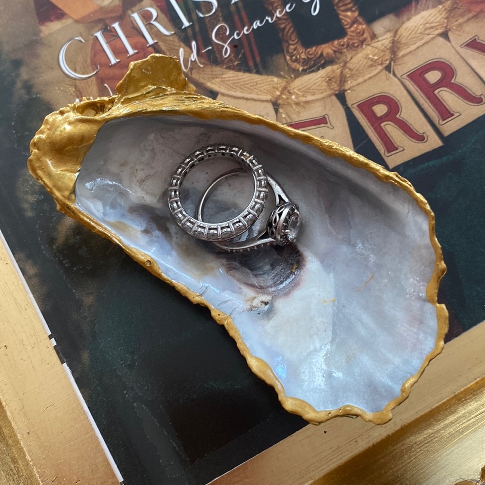 Beautiful Handcrafted Oyster Shell Ring or small Jewelry Bowl